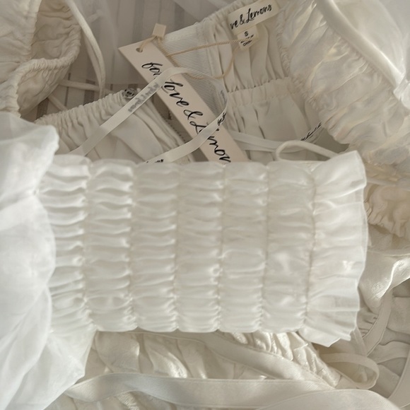 NWT for love and lemons Gabrielle Top puffy sleeves lingerie-inspired boho - Picture 9 of 10